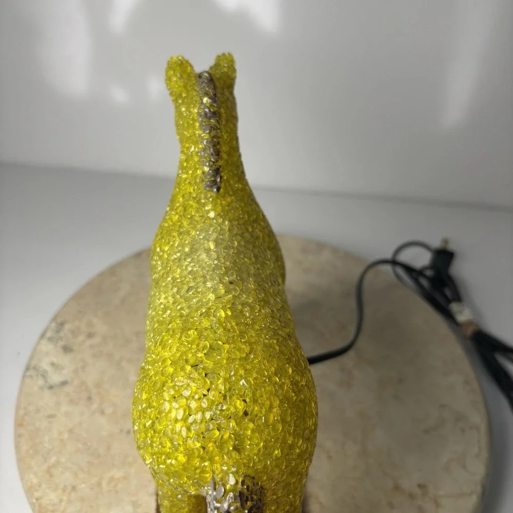 Vintage Beaded Plastic Horse Night Light Popcorn‎ Beads Green Pony Tabletop 9