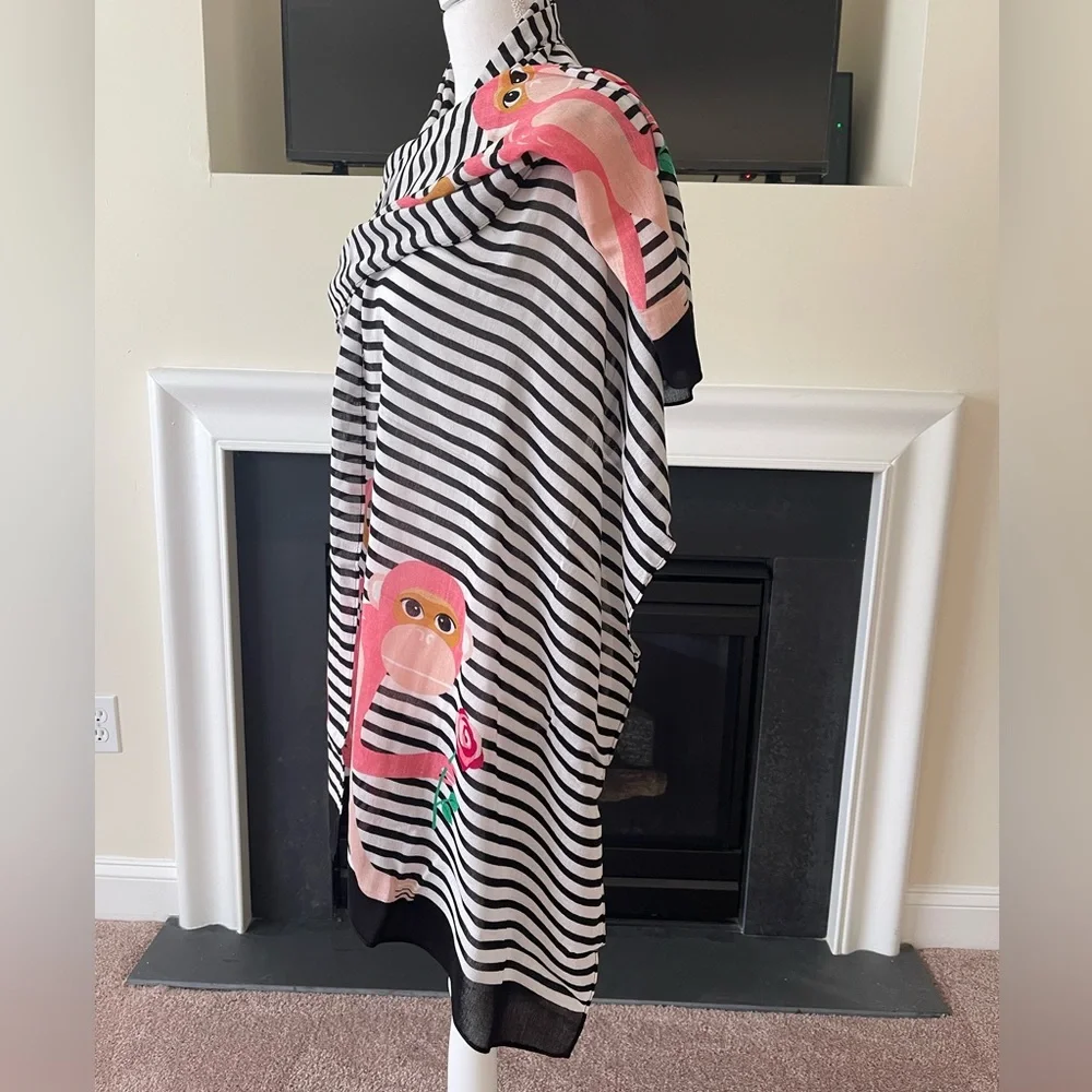 NEW kate spade new york Monkey Rose Wrap Scarf
