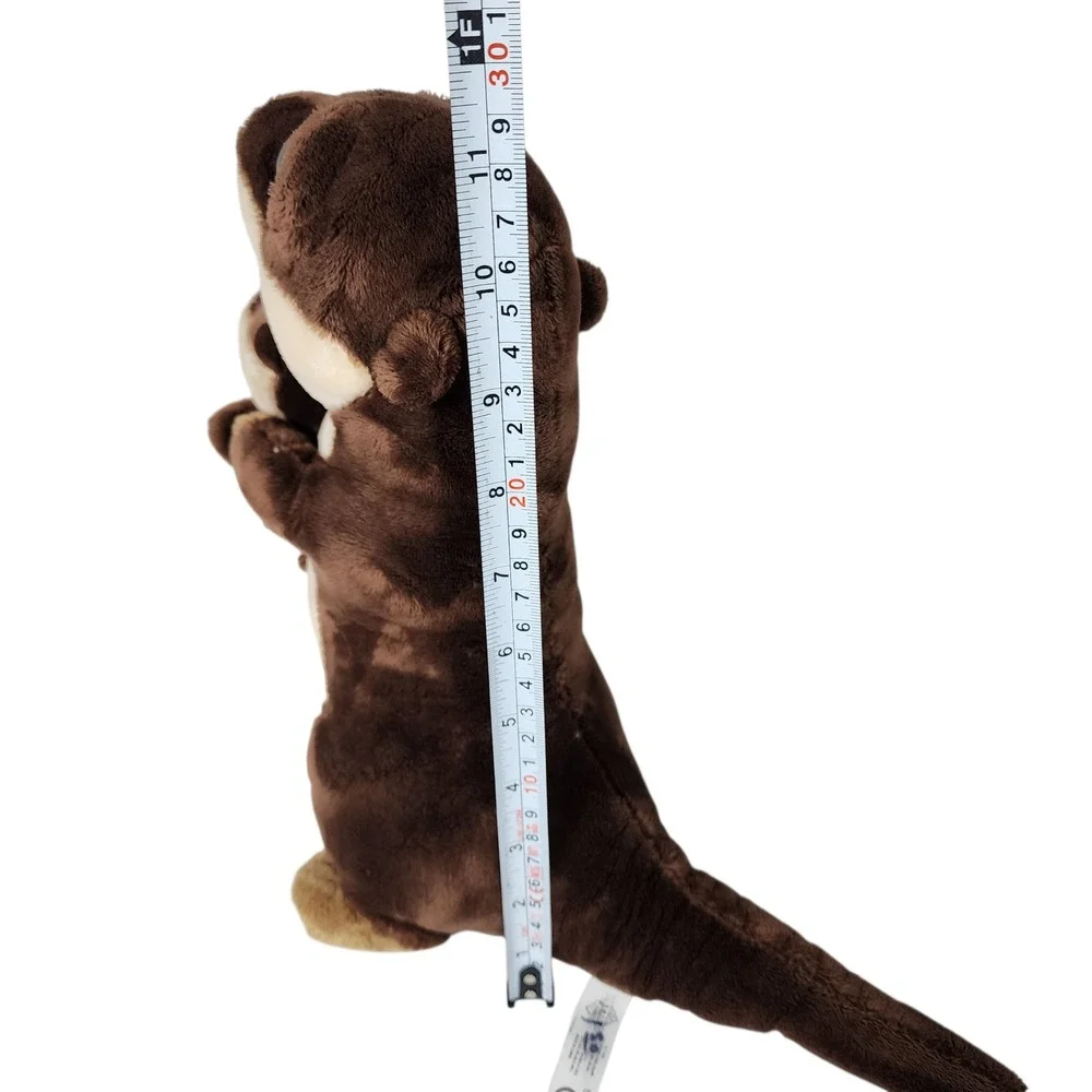 Petting Zoo Adorable Mom and Baby Otter Plush Toy‎ Large Big Eyes Brown