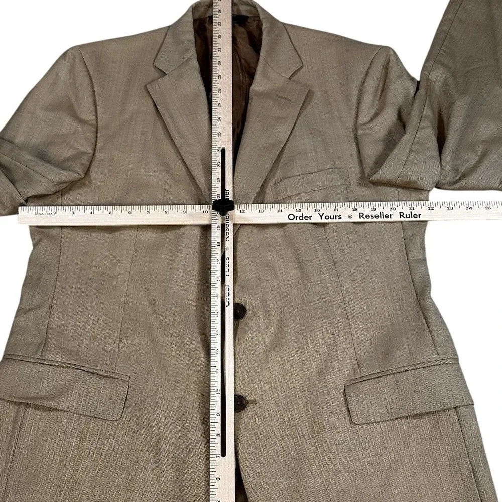 Brooks Brothers 346 Wool Blazer Sports Coat Brown Tweed Men's Size 44L Lined