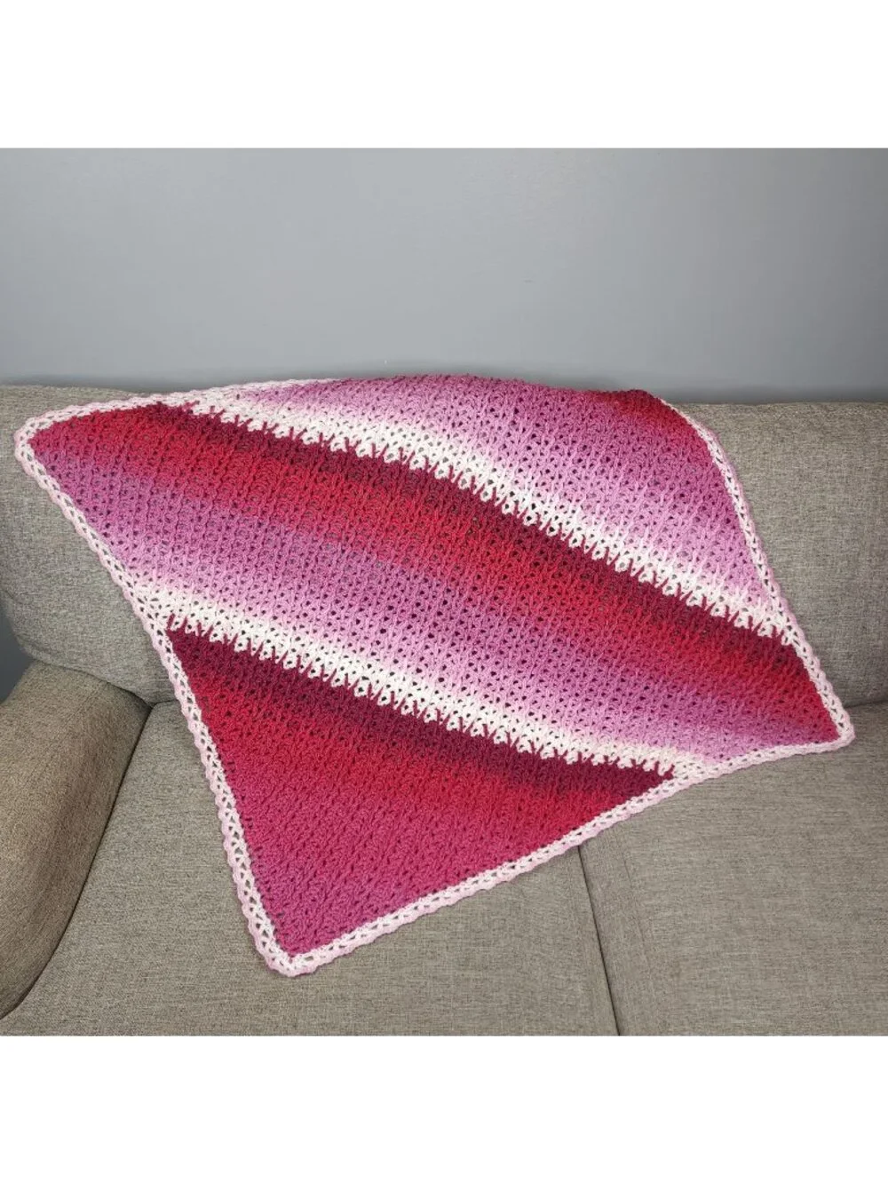 Jacobs Ladder Afghan Crochet Throw Blanket 36 X36