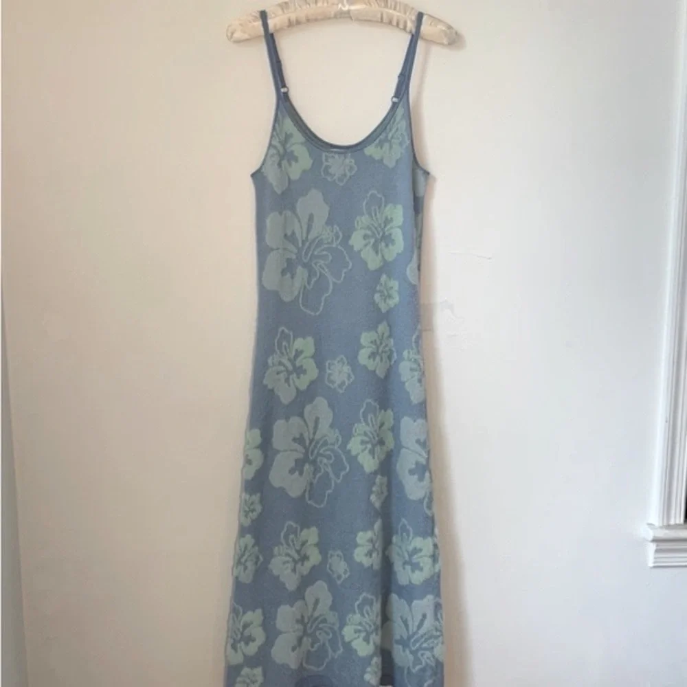House Of Sunny Blue Crush Knit Midi Slip Dress