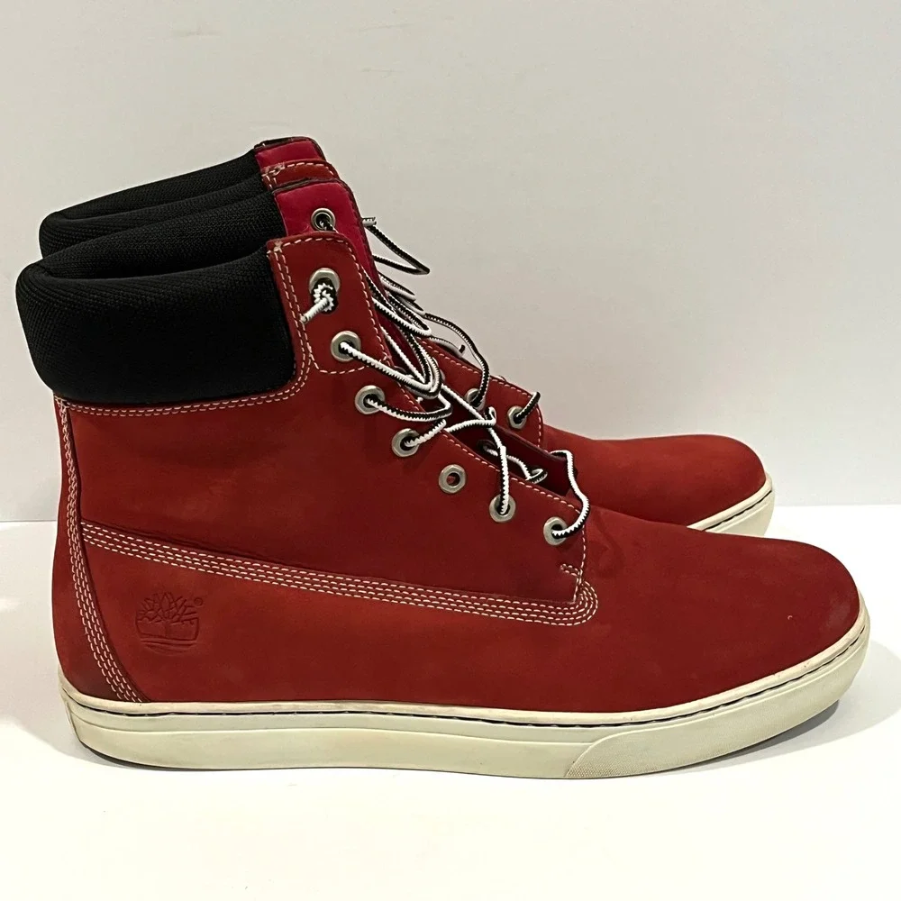 Timberland Earthkeepers Men's Red Leather 6 Inch Boots Size 14W High Top