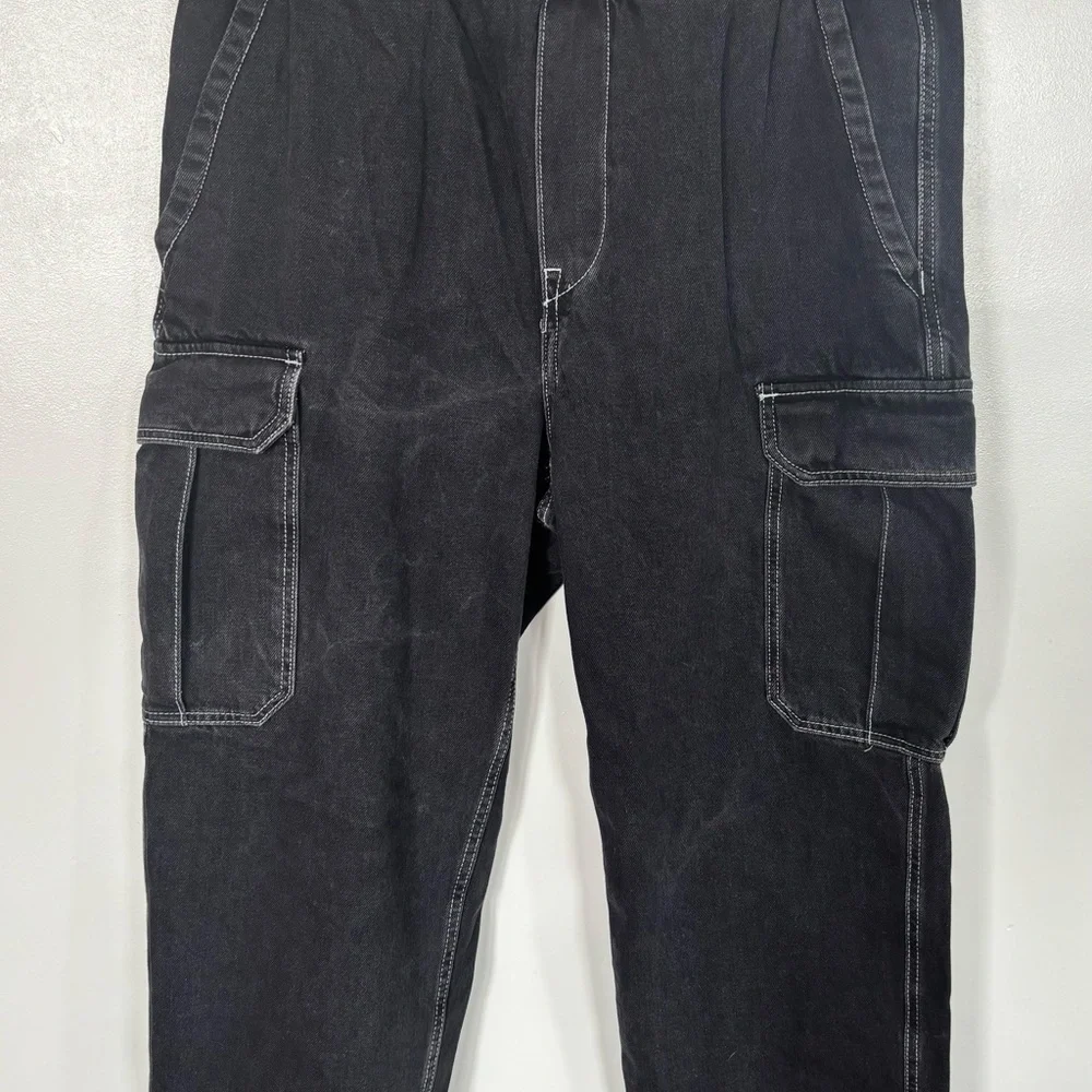H&M LOOSE CARGO DENIM JOGGERS