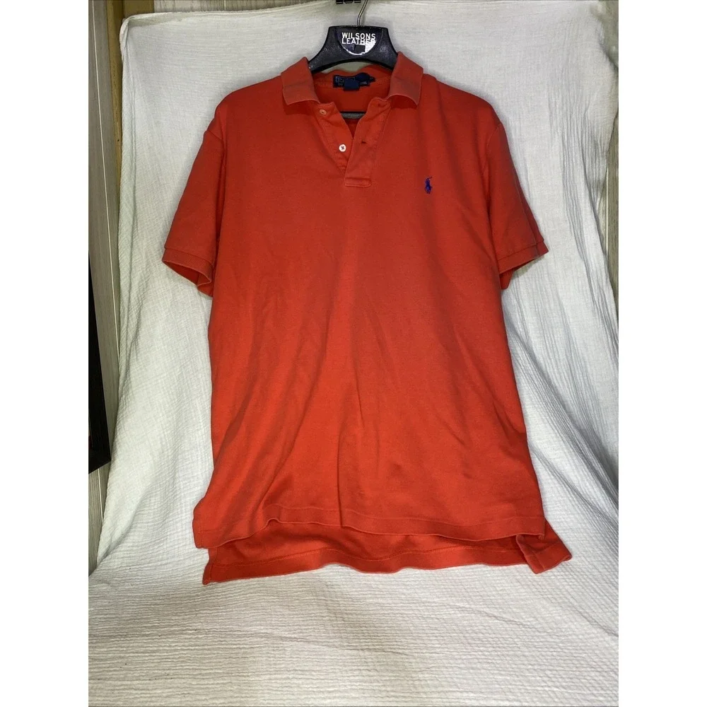 Ralph Lauren Polo Men's Short Sleeve Pink Coral Medium 100% Cotton