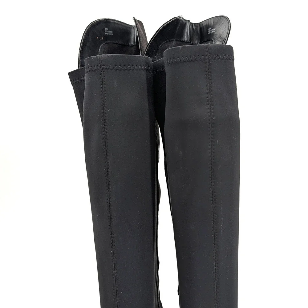 Charles David Womens‎ Black Suede Stretch Over The Knee Wedge Boots 7.5