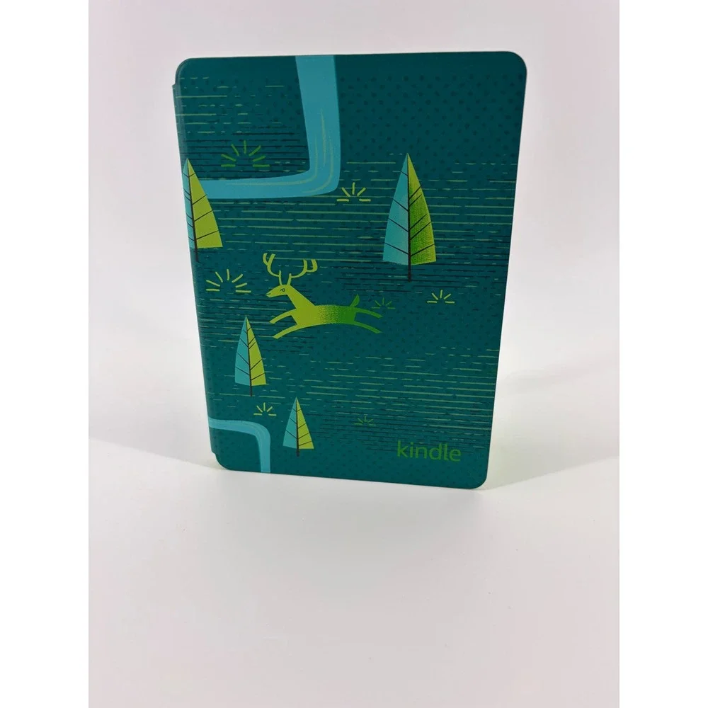 Amazon Kindle Cover Teal Green Forest Deer 6.5