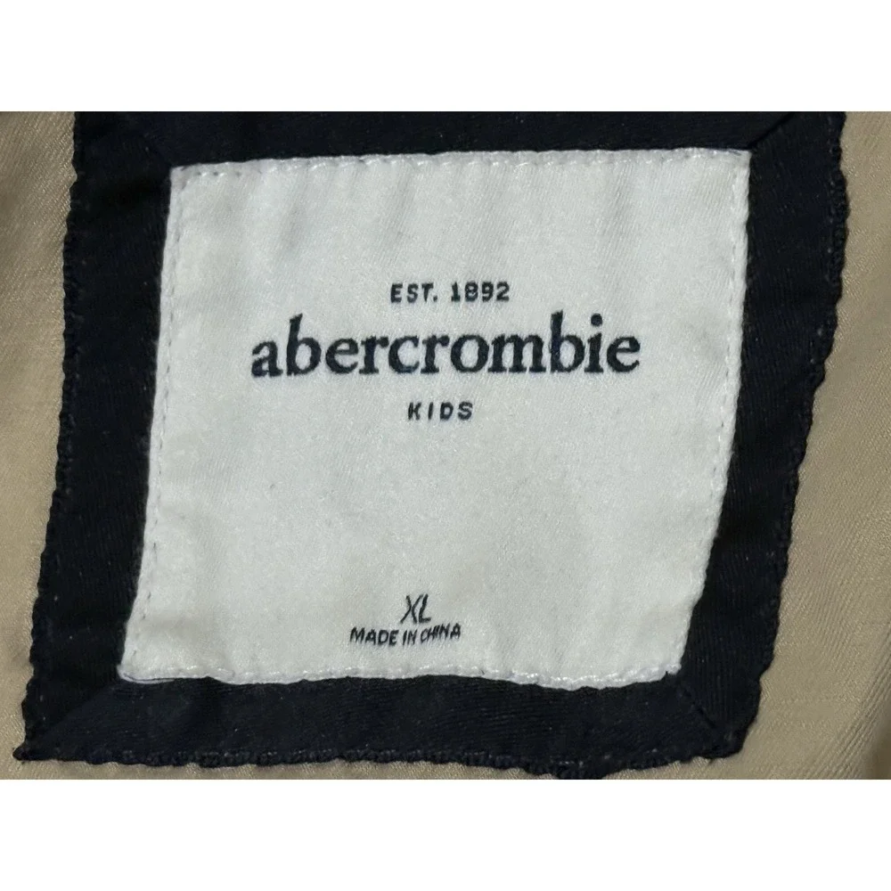 ABERCROMBIE‎ KIDS XL Girls Tan Khaki Jacket Coat Full Zipper Pockets