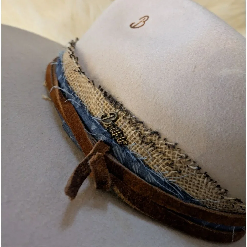 Brittoli Beige Tan Bullhide Leather Hat Montecarlo Hat Co L Large