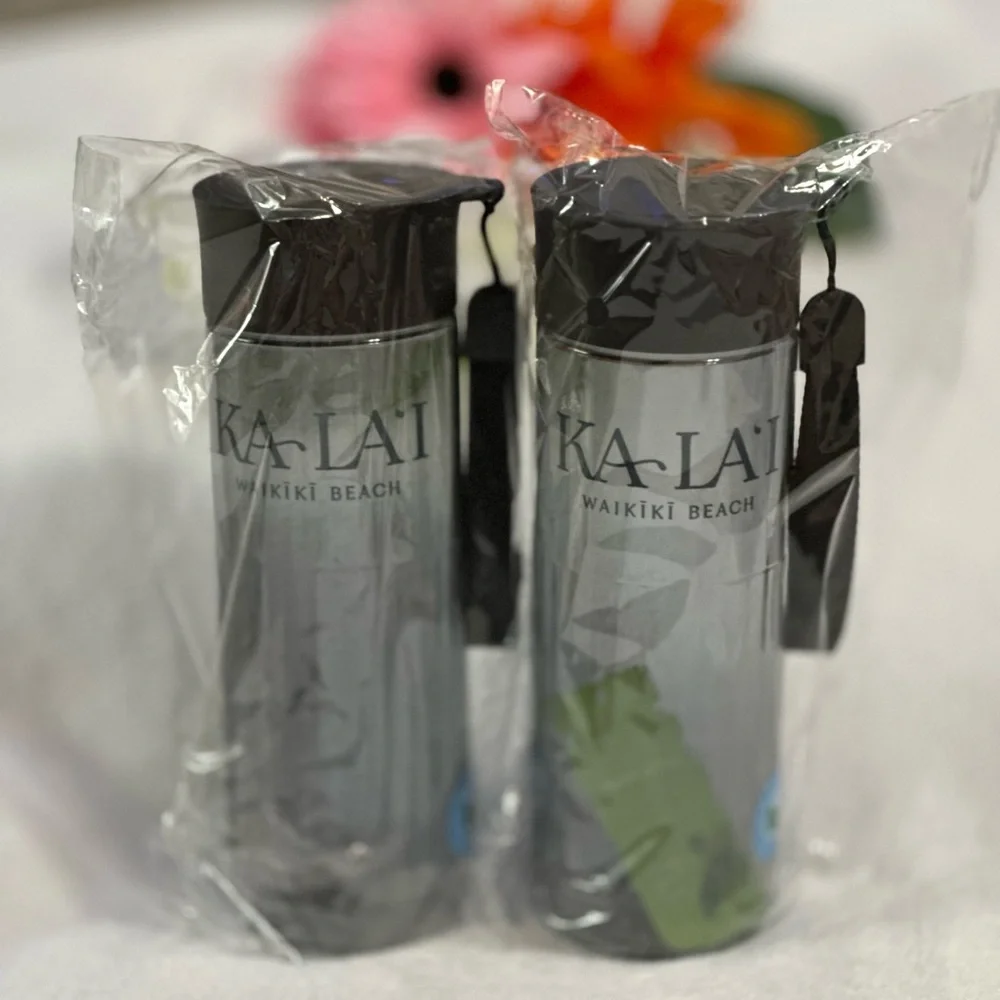 SET OF SEVEN 20 OZ GRAY DRINK TUMBLERS FROM OAHU HAWAII KA LA’I WAIKĪKĪ BEACH