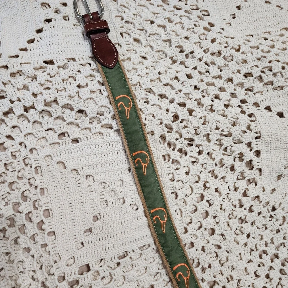 Canvas Duck Themed Leather & Brass Belt Boys Size‎ 22