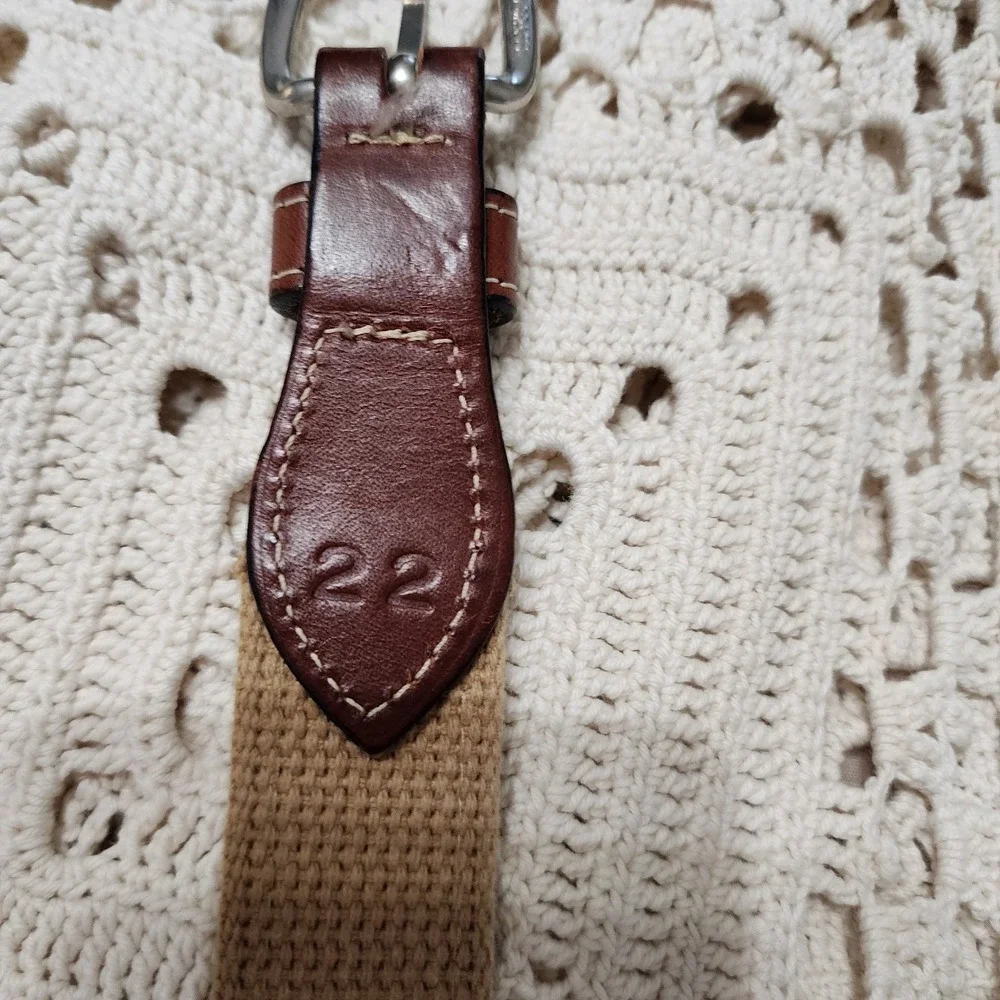 Canvas Duck Themed Leather & Brass Belt Boys Size‎ 22