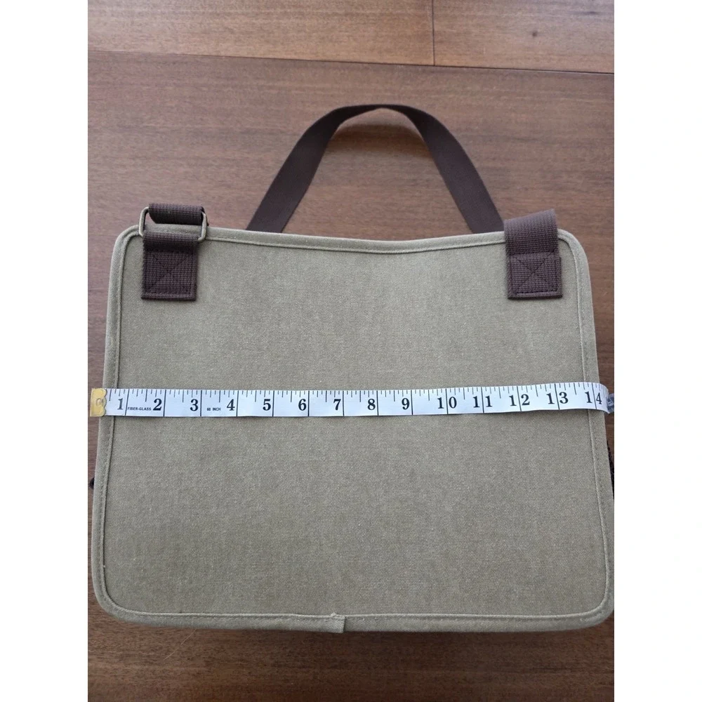 Duluth Trading‎ Co Canvas Laptop Shoulder Tote Messenger Organizer Bag Tan