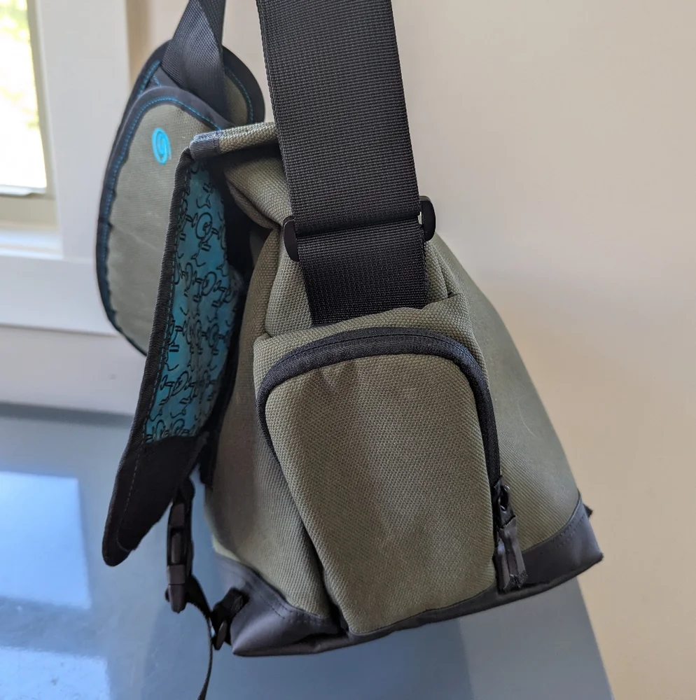 Timbuk2 Stork Messenger Diaper Bag Green Coated Canvas‎