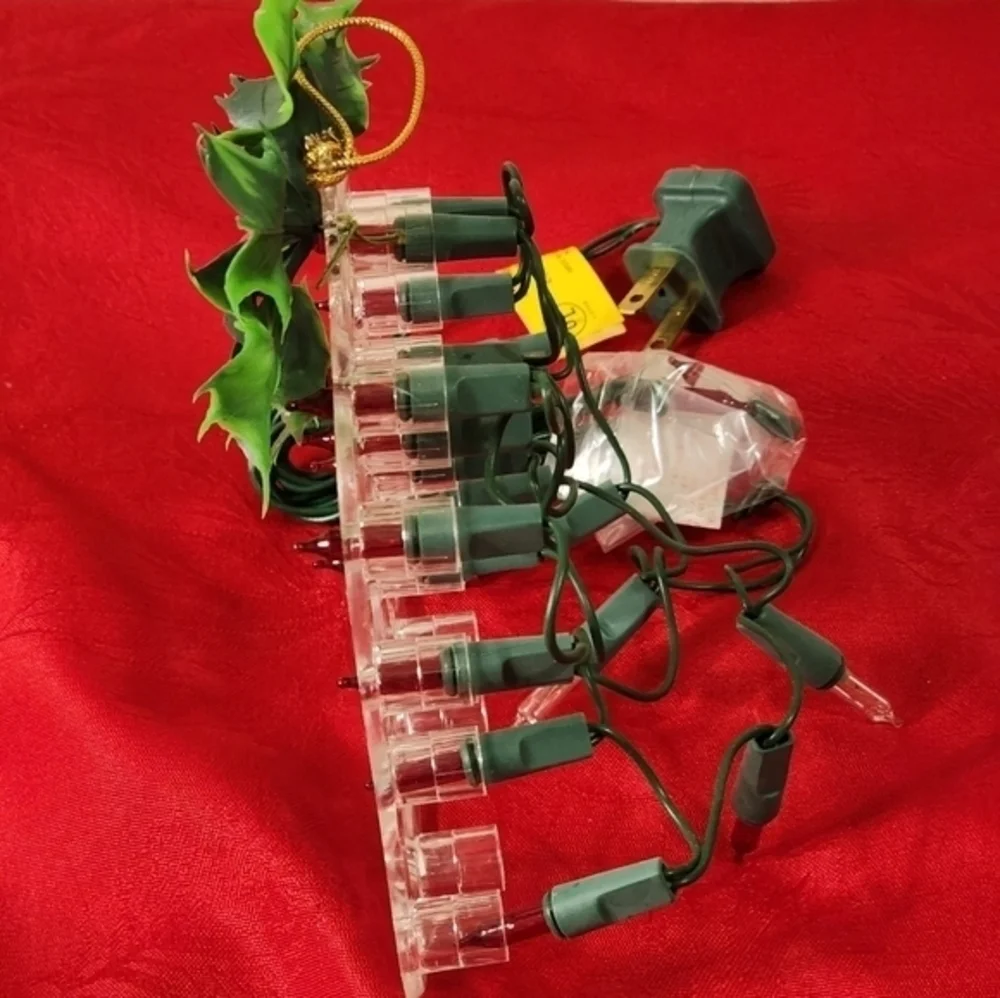 Vintage 20 Lite Twin Double Bell Tree Top Holly Berry‎ Christmas Holidays