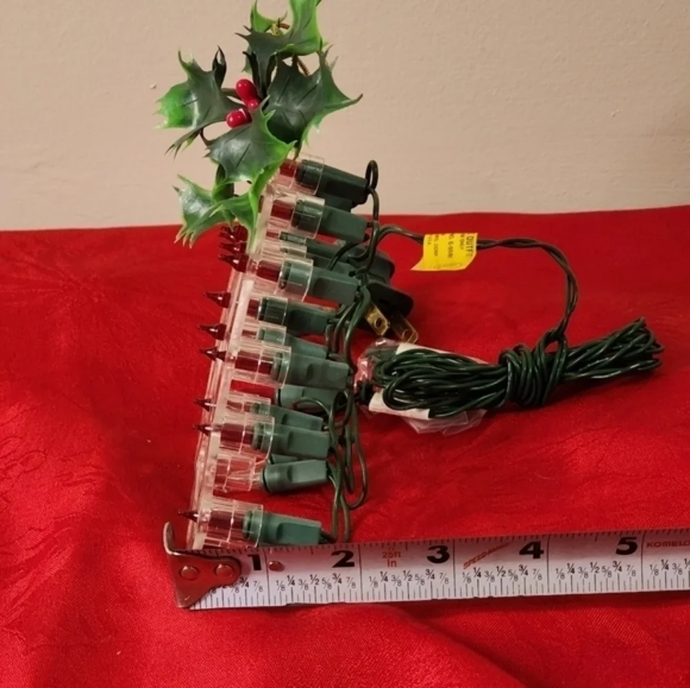 Vintage 20 Lite Twin Double Bell Tree Top Holly Berry‎ Christmas Holidays