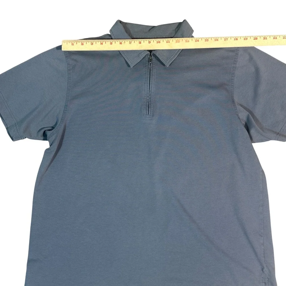 Patagonia Quarter Zip Polo Mens‎ Large Blue Gray Organic Cotton Blend