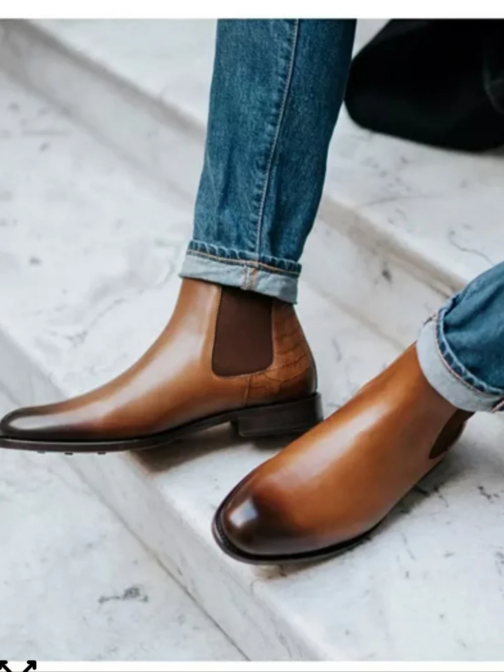Taft Men's Hiro Leather & Embossed Croc Details Chelsea Boots - Size 42 (9)