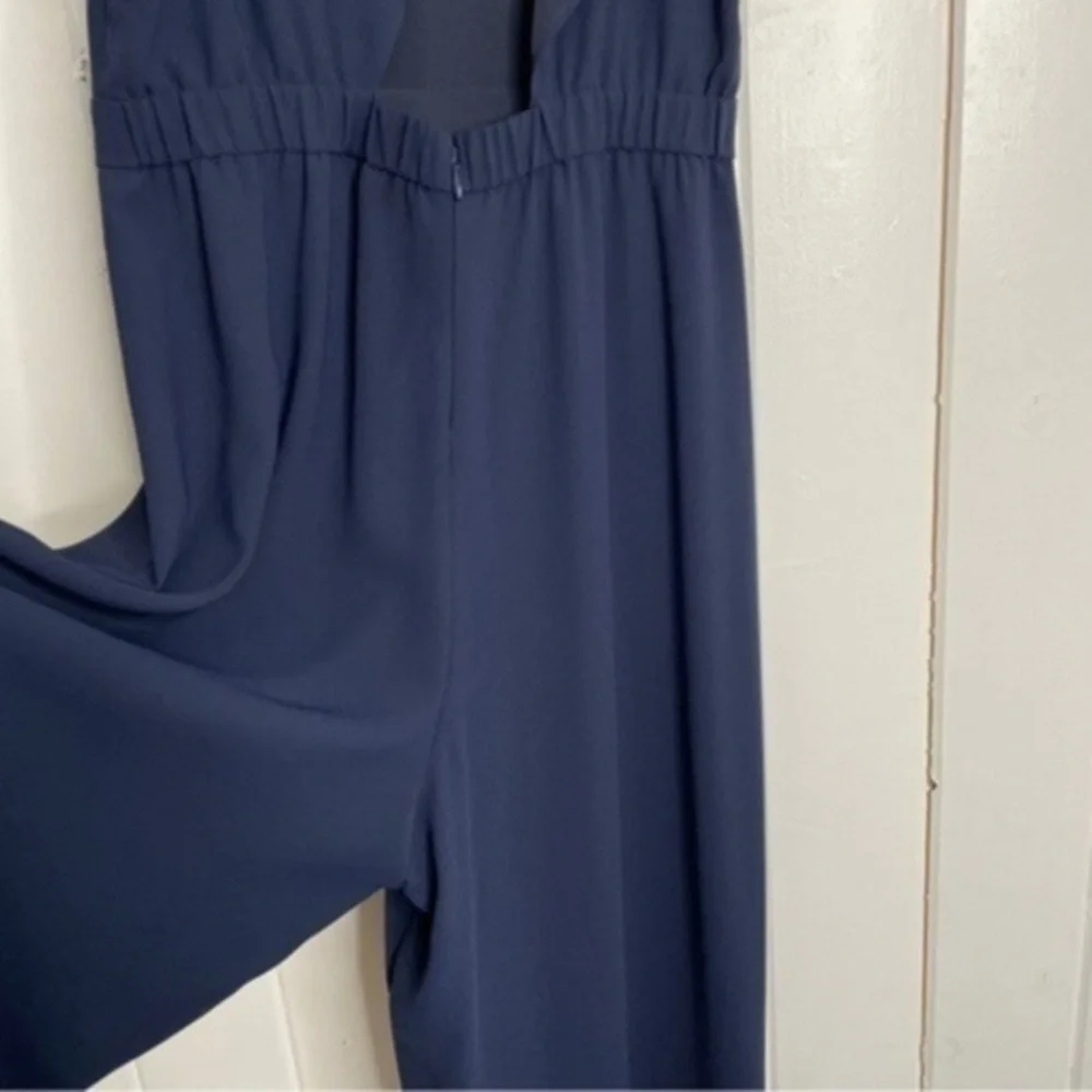J. Crew Sleeveless Ruffle Jumpsuit in 365 Crepe