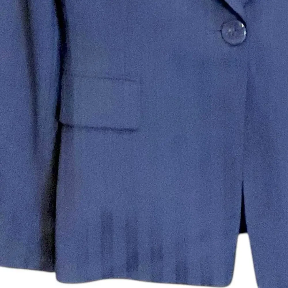 Tahari‎ Navy Blue Subtle Stripe Blazer Jacket Women's Sz 10P Pockets Career