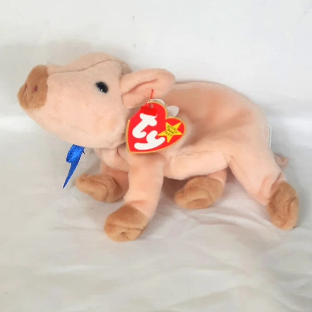 Ty Beanie Babies Colletions Knuckles Pig Blue Ribbon with tag Plush