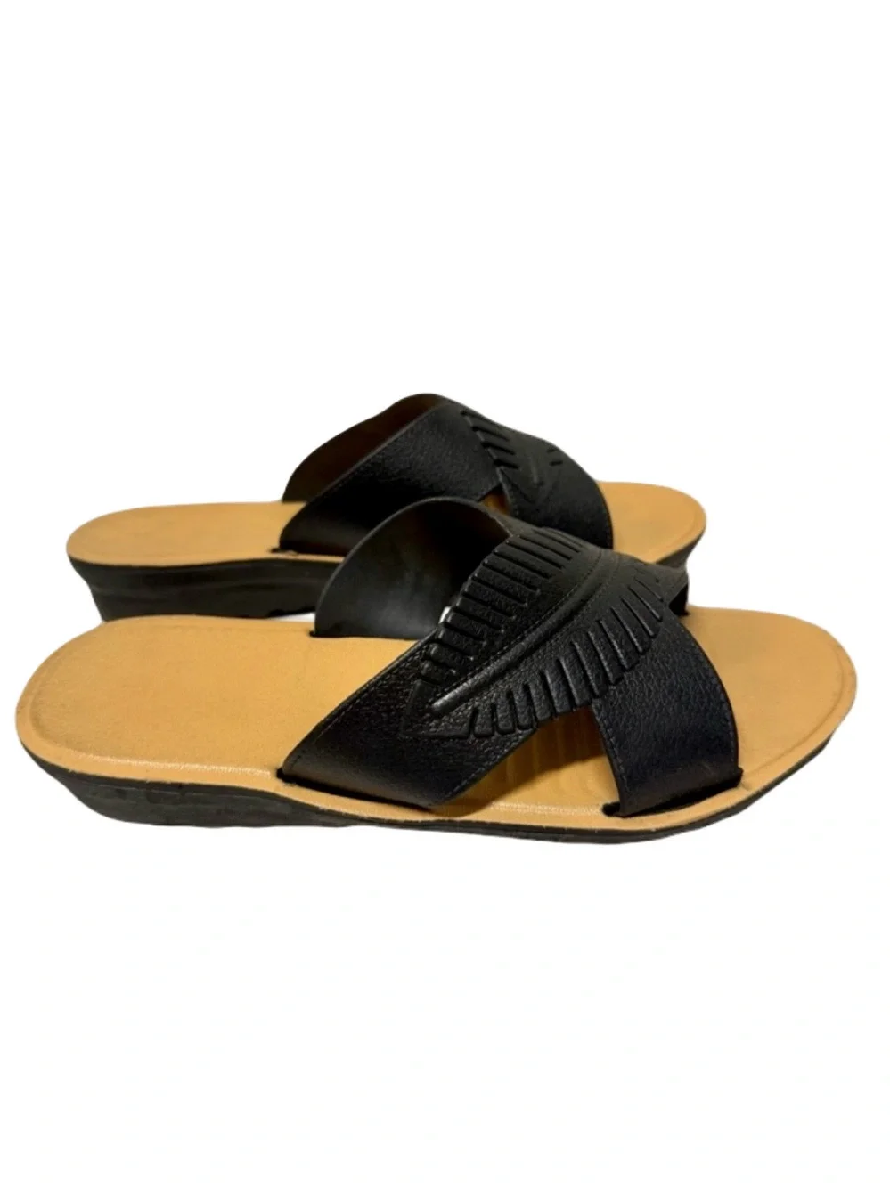CAROL WRIGHT Black Slide Sandals 