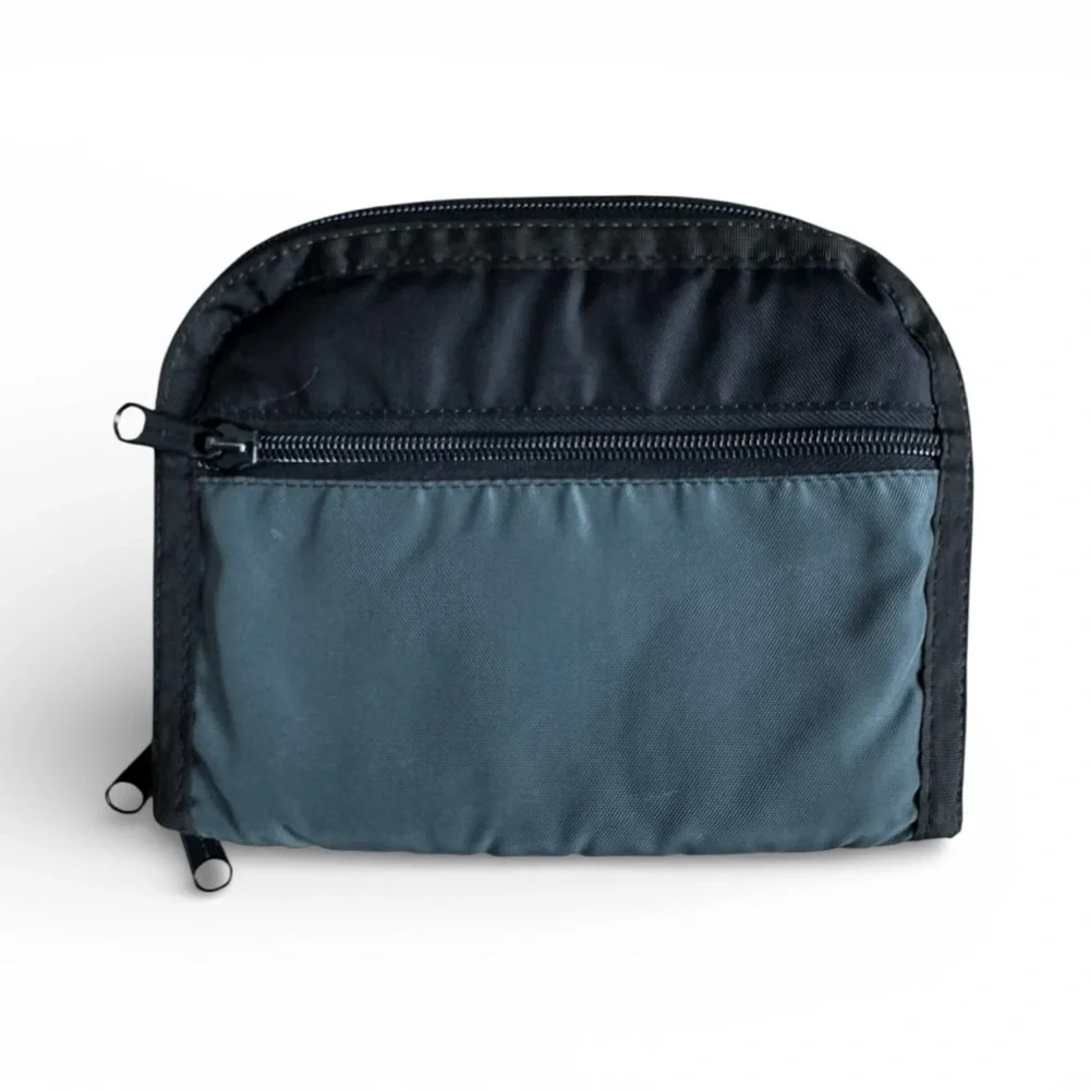 LL Bean Travel Electronics Organizer Tech Pouch Zip Gear Case Black Gray O/S