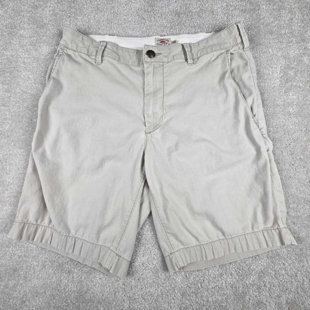 Faherty Island Life Short Mens Size 30x9 Beige Soft Chino Preppy Organic Coton