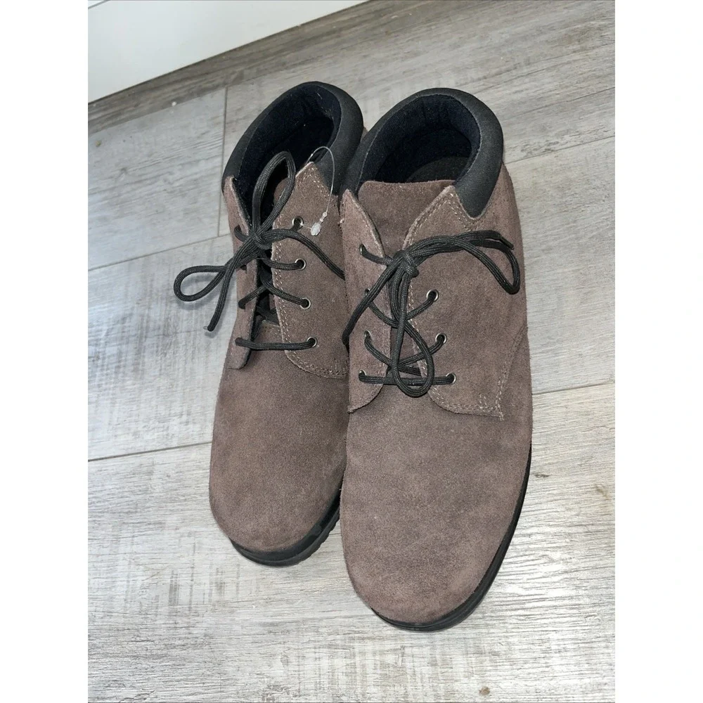 Lands End Boots 9 .5 B Mens 11 Women's Chukka Suede Lace Up Comfort Ankle Top