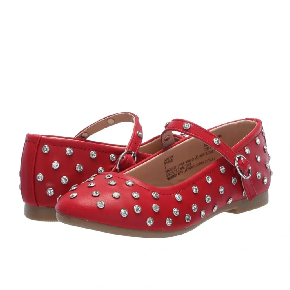 Steve Madden Toddler Red Studded Flats‎