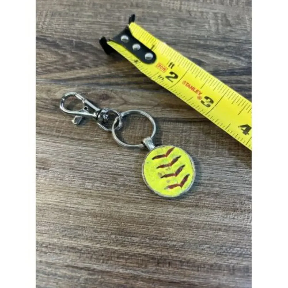 softball Keychain (Made From Real‎ Softball) Key Accessory
