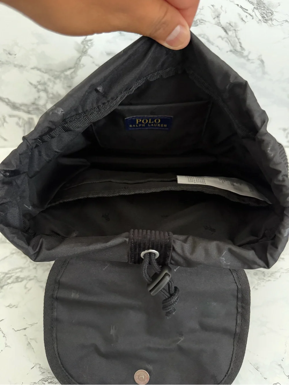 Polo Ralph Lauren PWing Patched Mini Bag Backpack Preppy Hampton Polo Bear Black