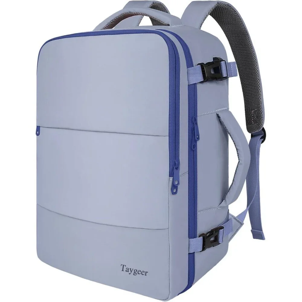 Travel Quartz Blue Backpack for Women Carry On Laptop Bag USB Port TSA Pouch