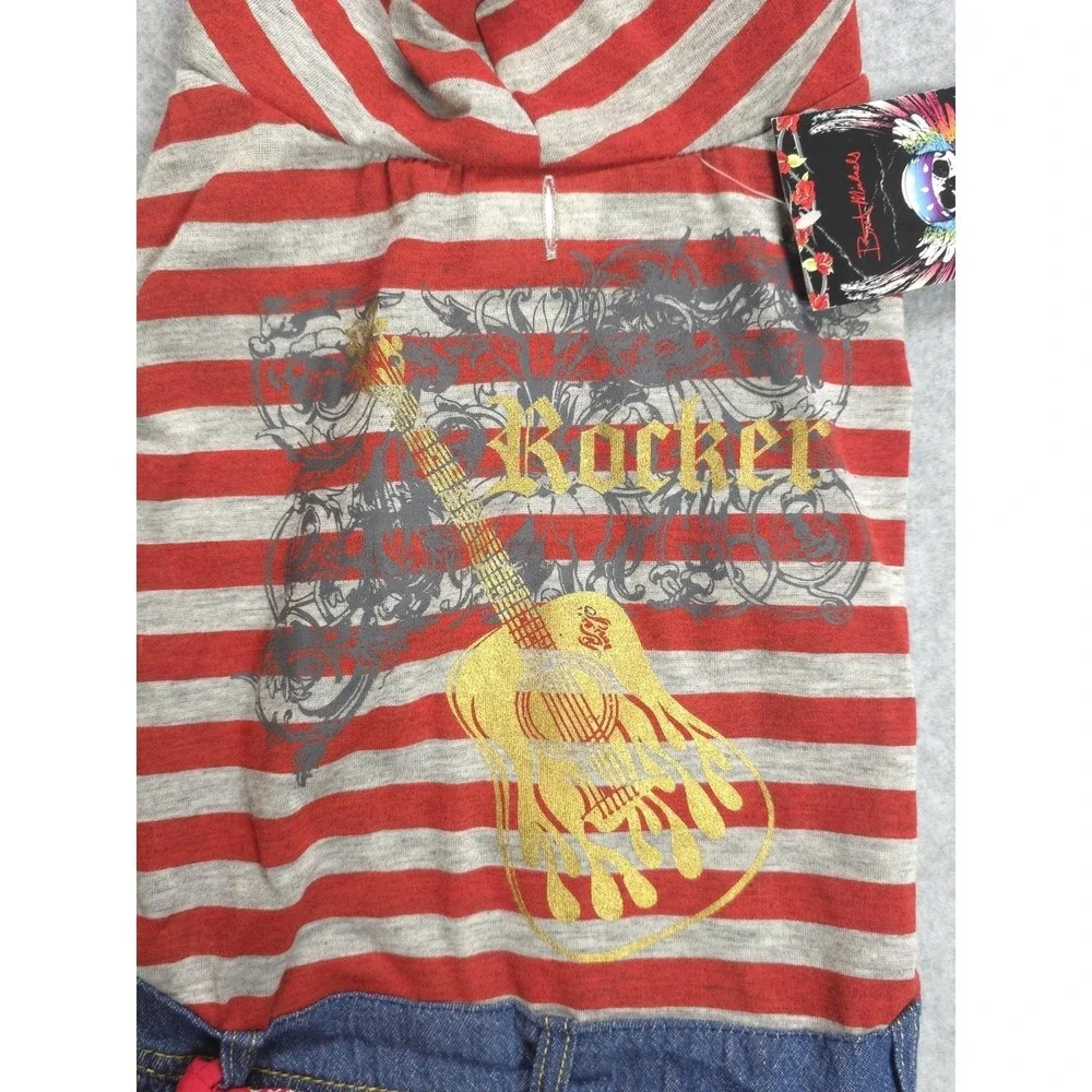Bret Michaels Dog Dress Size Large Rock Hoodie Denim Bandana NWT