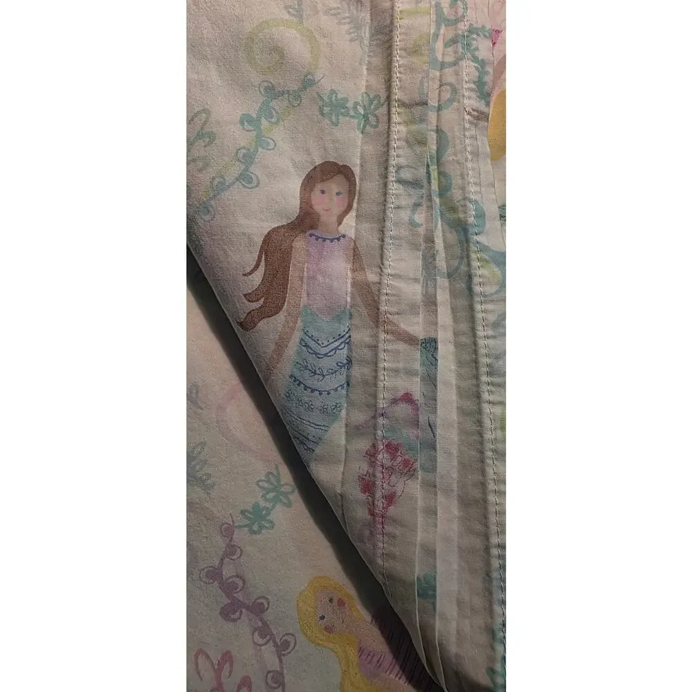 Pottery Barn Kids Queen Bailey Mermaid Flat Cotton Sheet