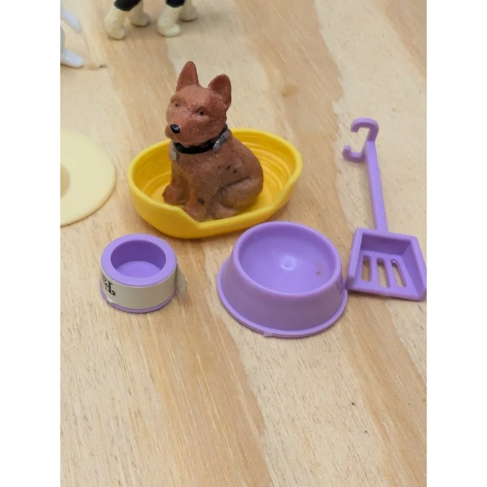 Barbie Size Pet Dog Accessories Lot Puppies Bed Bowl Dollhouse‎ Animals