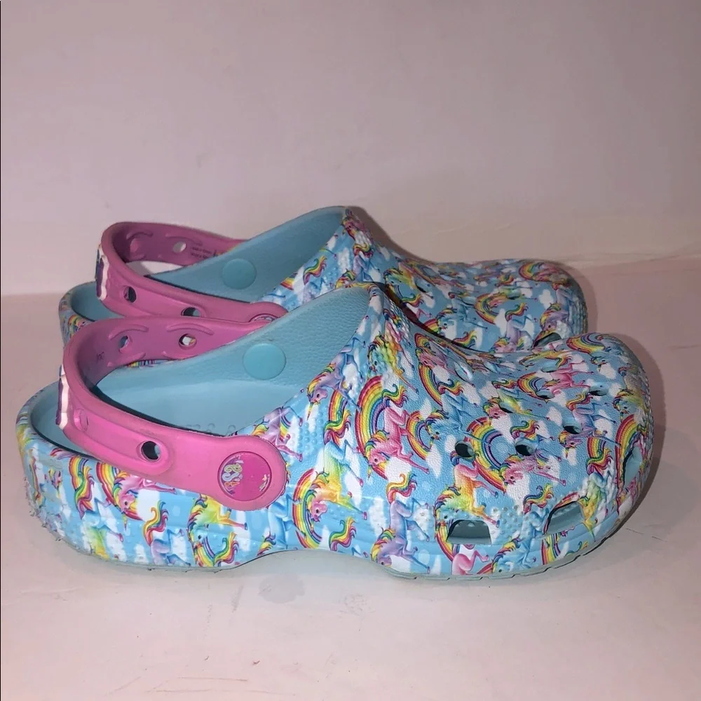 Crocs Lisa Frank Rainbow Unicorn Kids Slippers