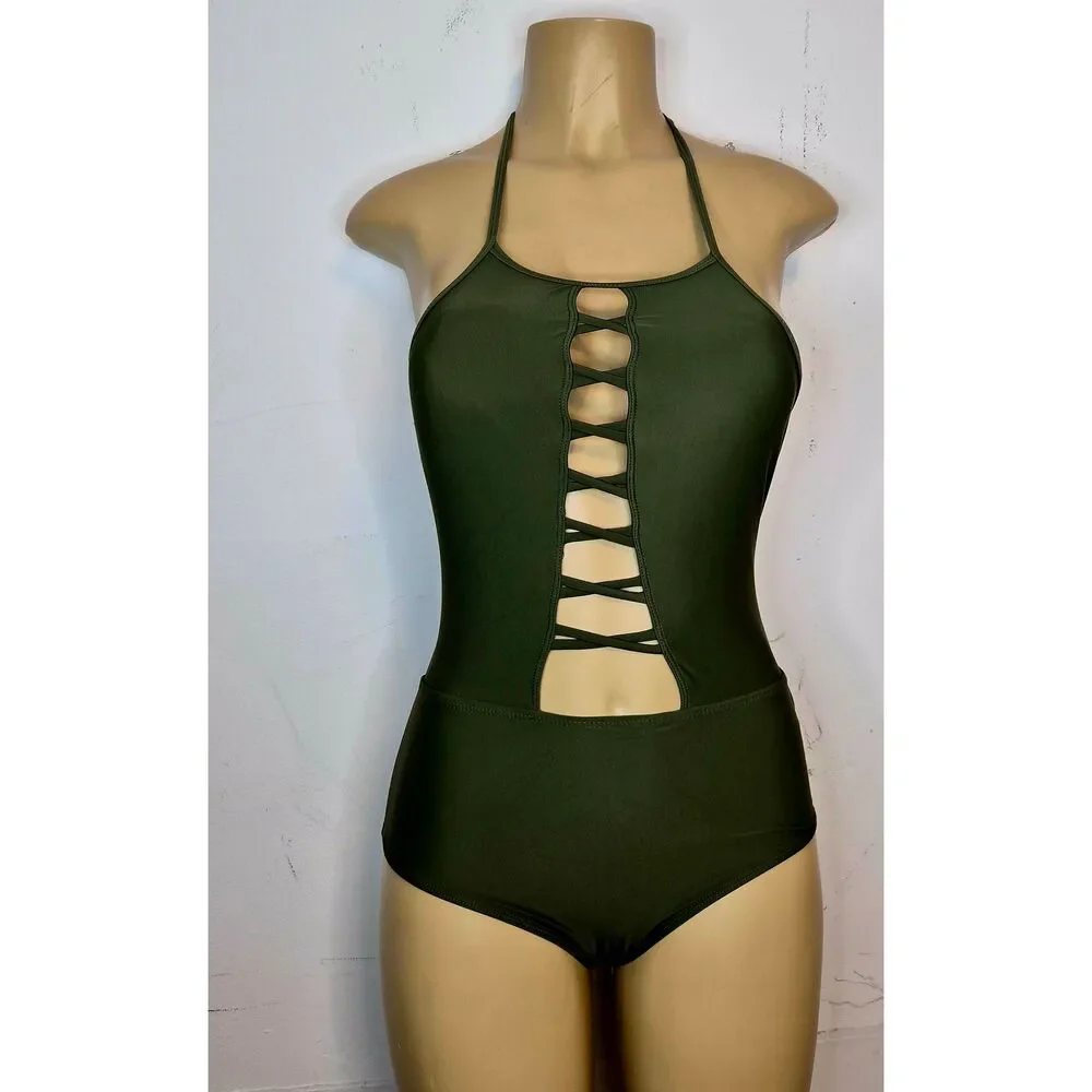 One piece swimsuit green one