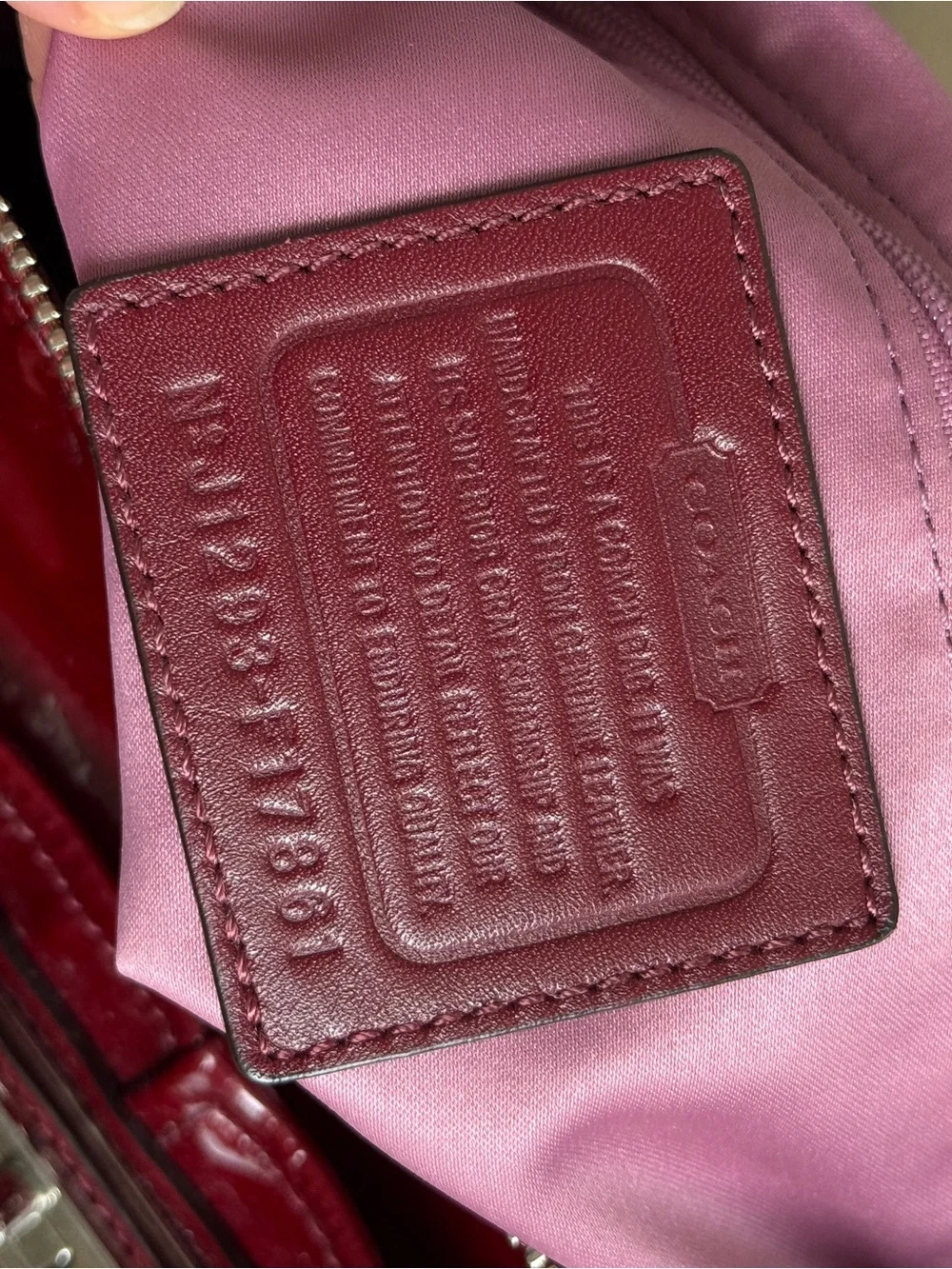Coach 5” leather wine