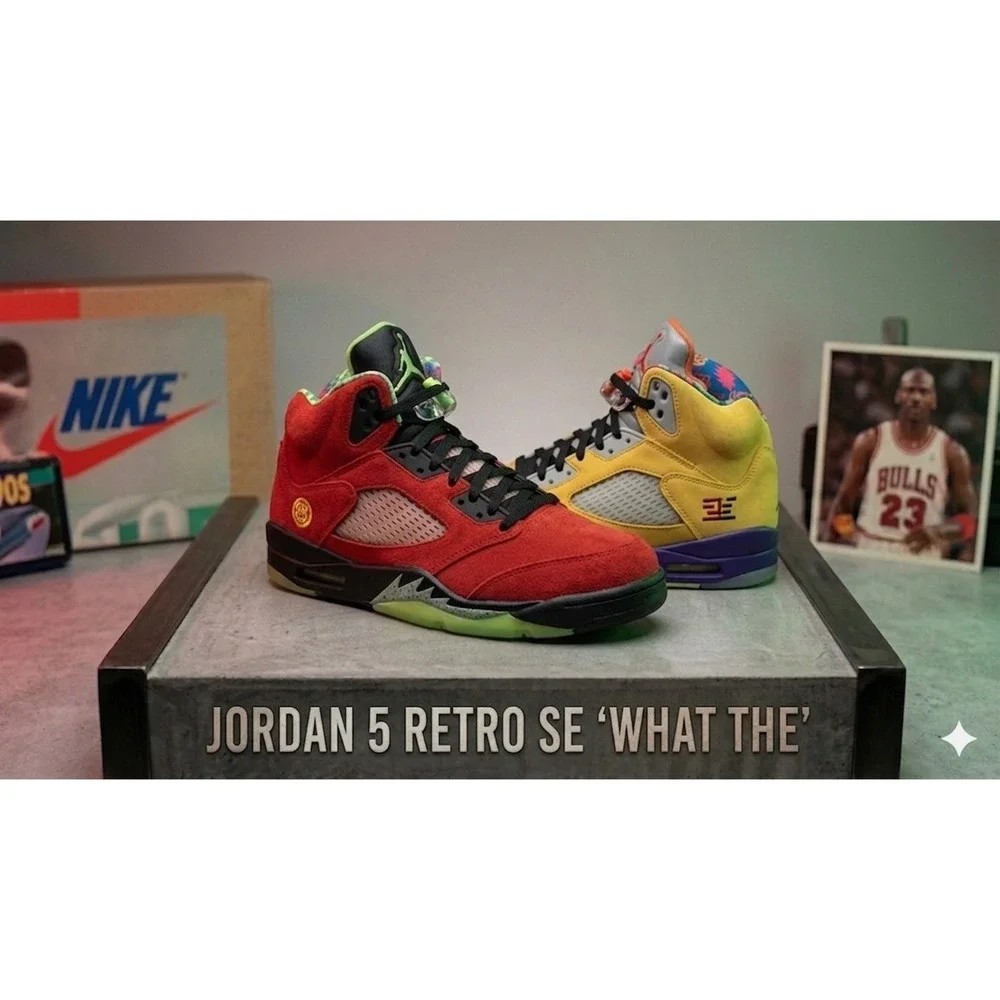 Air Jordan 5 Retro 'What the' SE Solar Orange CZ5725-700 Suede Size 11 CLEAN!!