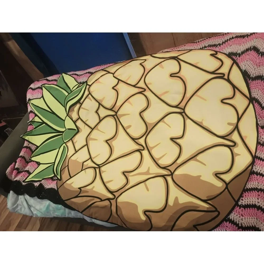 Silver One Pineapple Shaped Large Beach Towel‎ Blanket