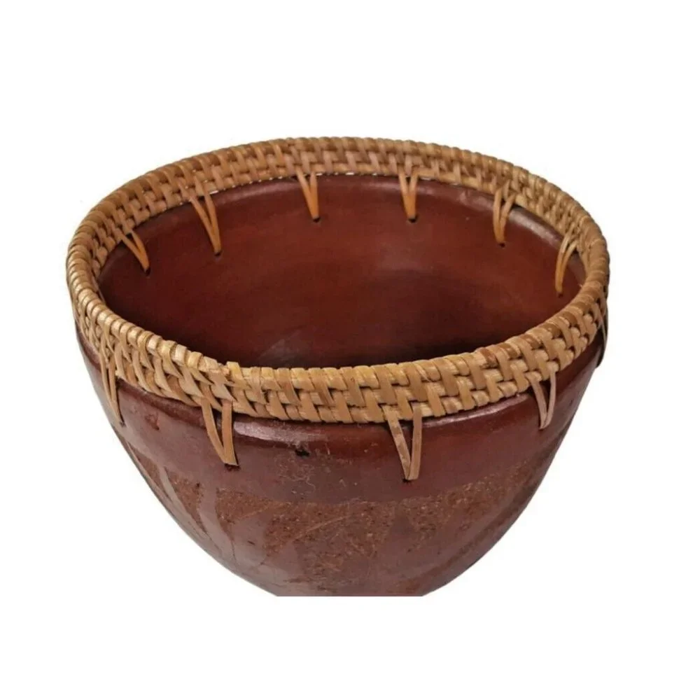 Vintage Indonesian earthenware carved