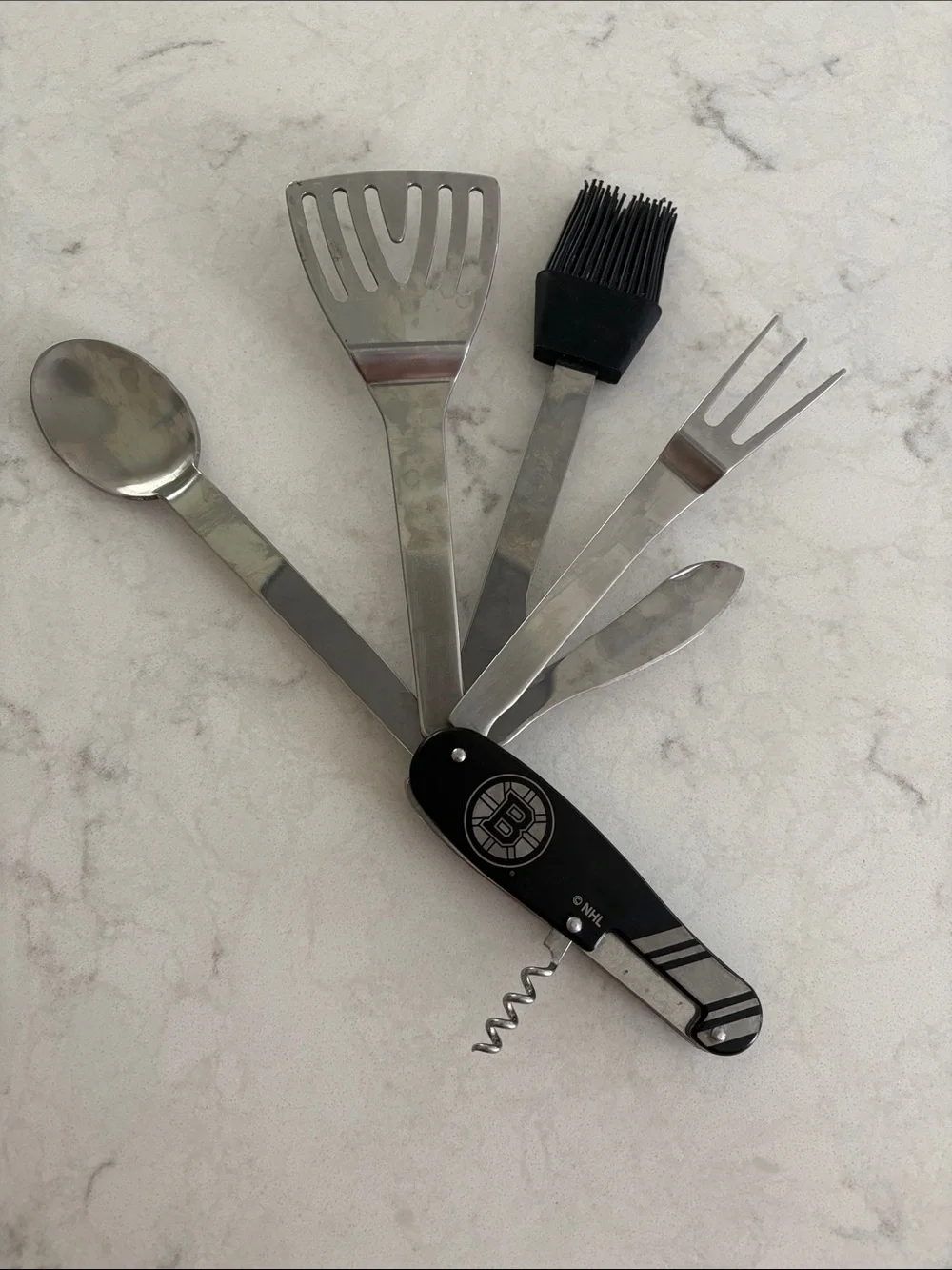 NHL Boston Bruins Folding BBQ Multi-Tool - Black & Stainless