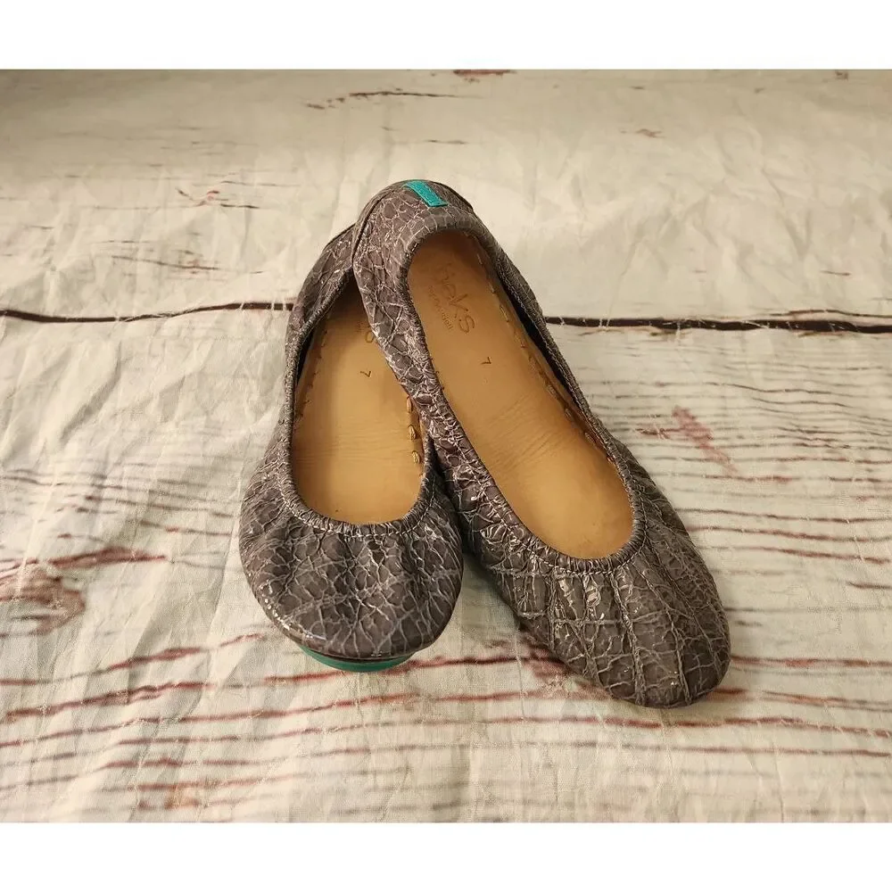 Tieks Slate Gray Croc Size 7