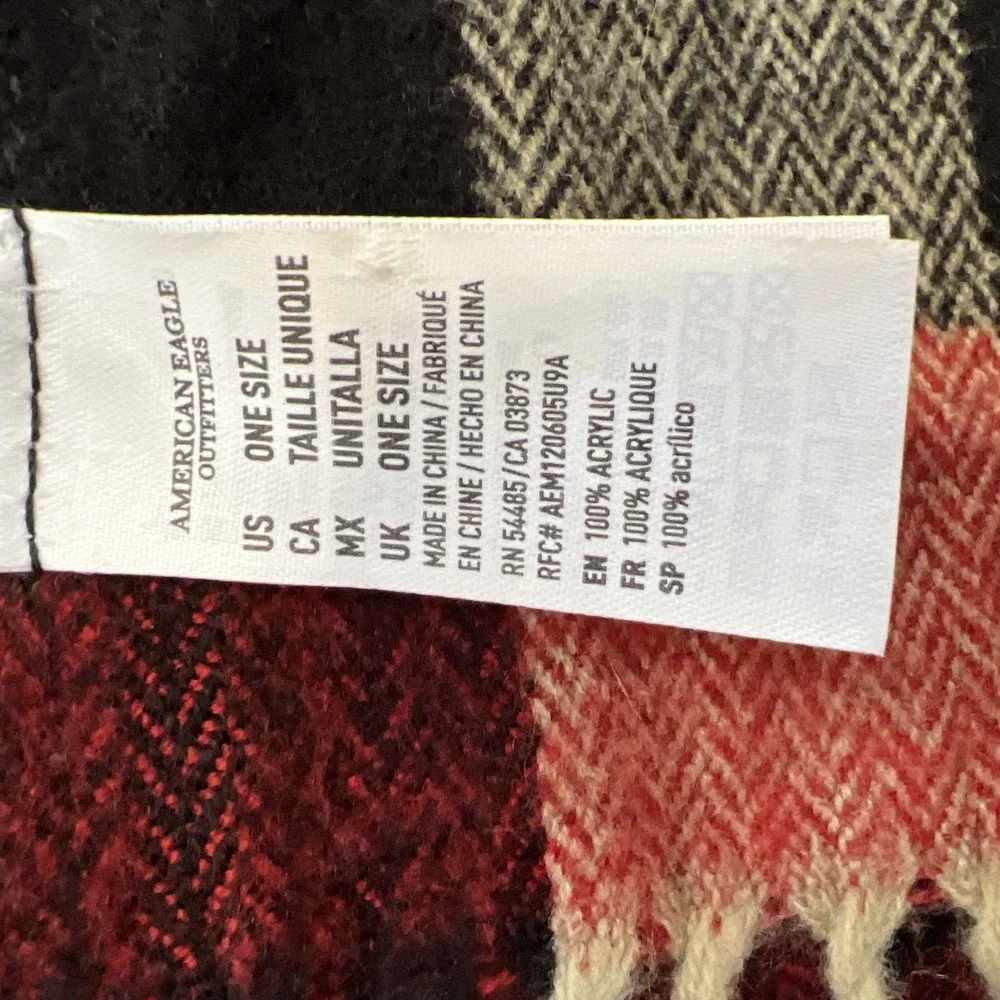 American Eagle Outfitters‎ Wrap Scarf Approx 16.5x70 Mens Womens Plaid Tartan
