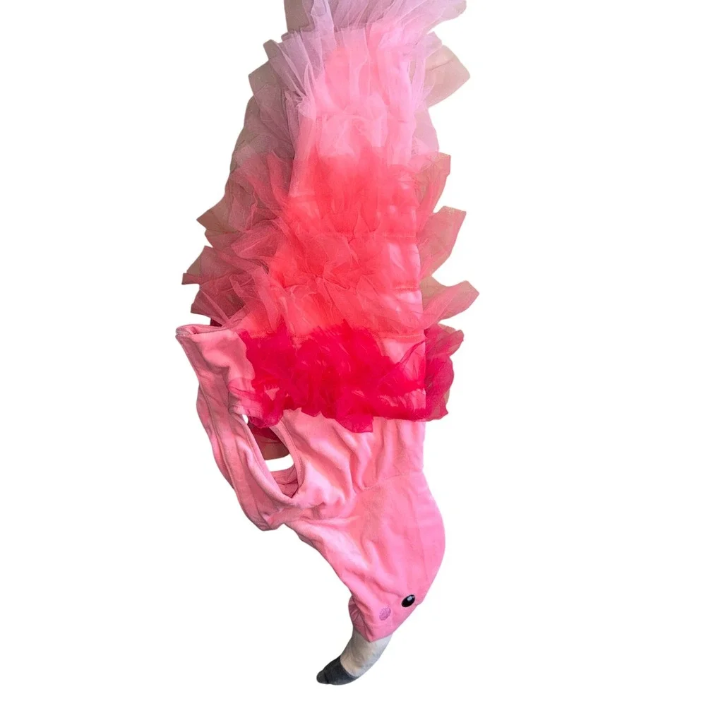 Flamingo Pet Costume Large Pink Tulle Ruffle Halloween Outfit