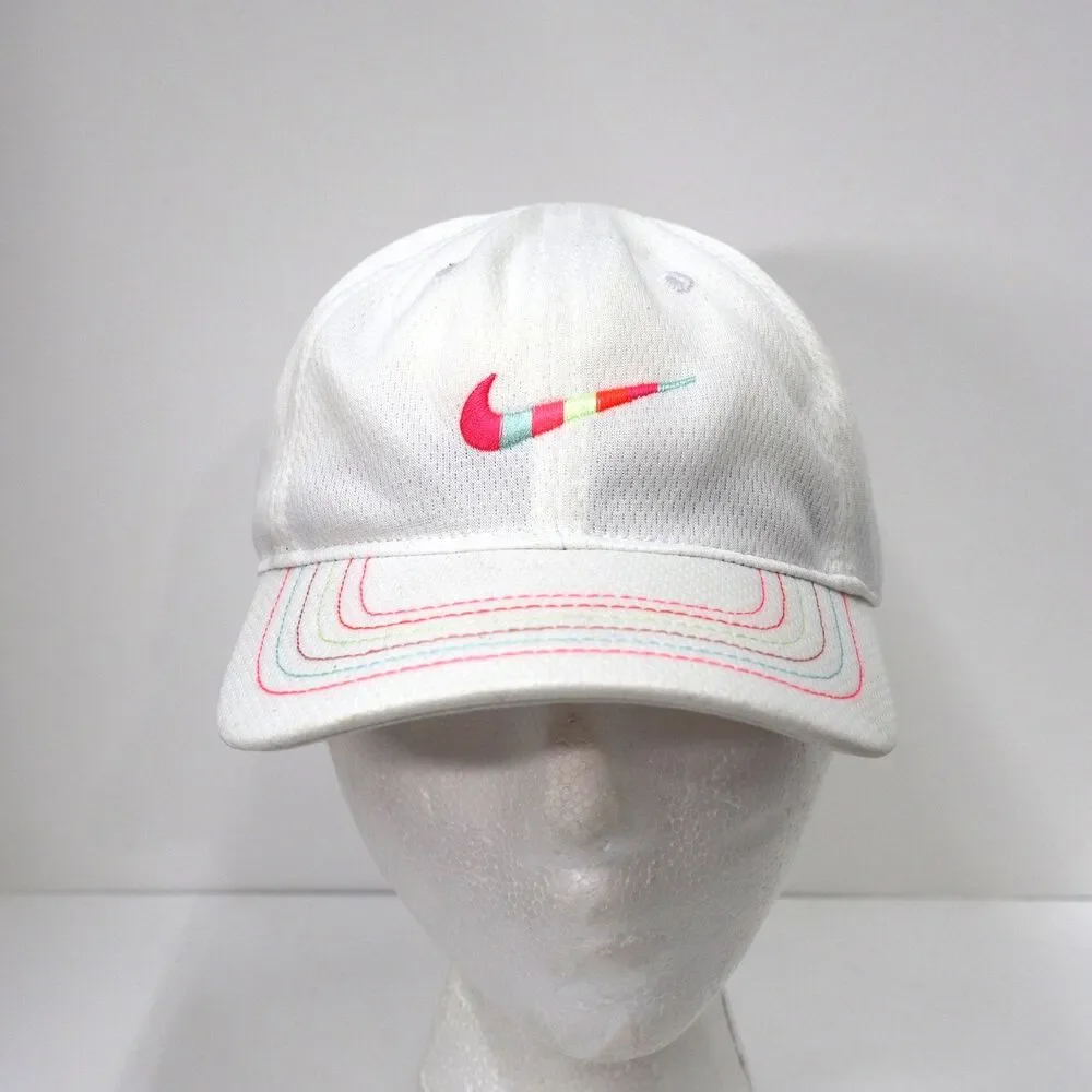 Nike Just So It‎ Rainbow Swoosh Child Hat Girls White