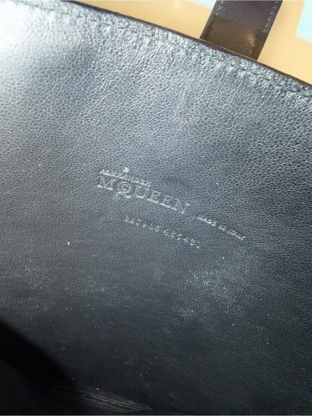 Alexander McQueen Leather iPad Sleeve with Gold Skull