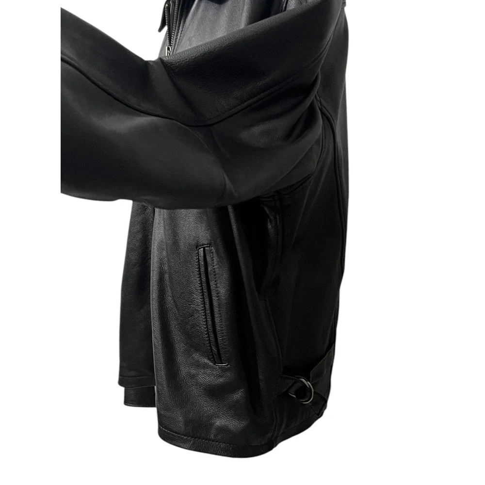 Wilsons Black Leather Zip Jacket Minimalist Classic Men's LT