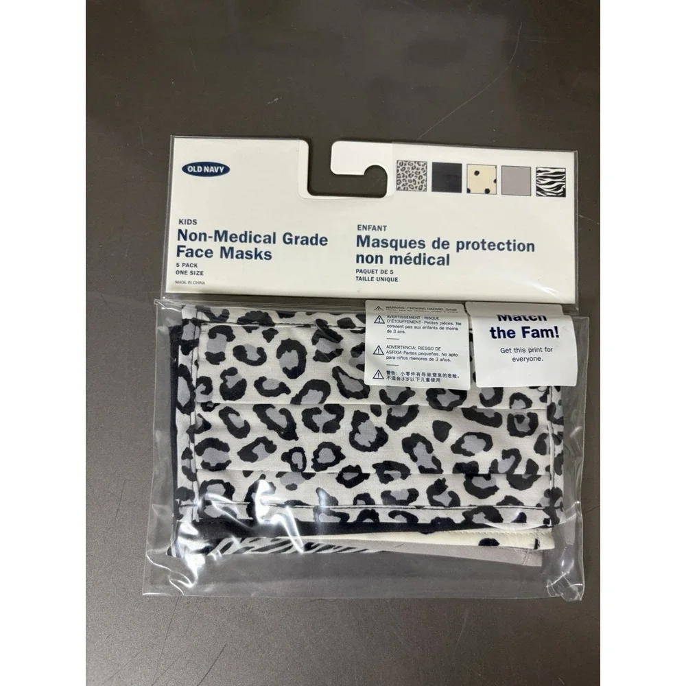 6x Face Mask KIDS Pack of 5 - 100% Cotton One Size OLD NAVY Washable